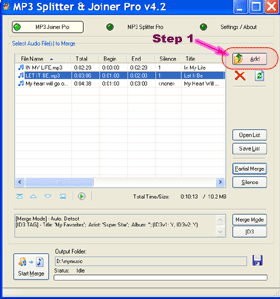 MP3 Joiner - Add MP3 Files